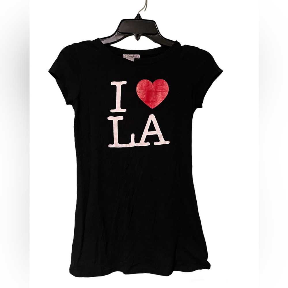 Davida I Heart LA Black Fitted Souvenir Destination Tee